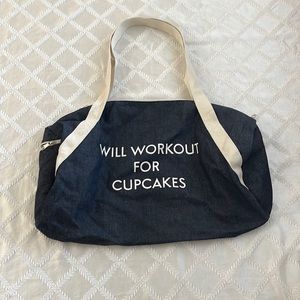 Denim Fabfitfun gym bag